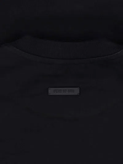 Fear Of God Logo Patch Long Sleeve Tee In Black