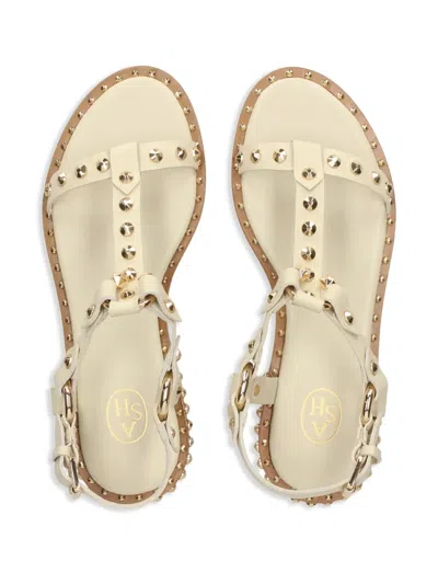 Ash Beige Patsy Leather Sandal In Nude