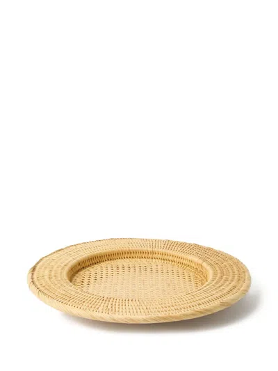 Cabana Woven Sabbia Round Tray In Nude