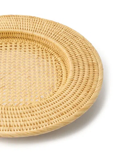 Cabana Woven Sabbia Round Tray In Nude