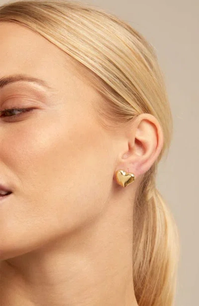 Unode50 18k Gold-plated Medium Sized Heart Shaped Earrings In Gold