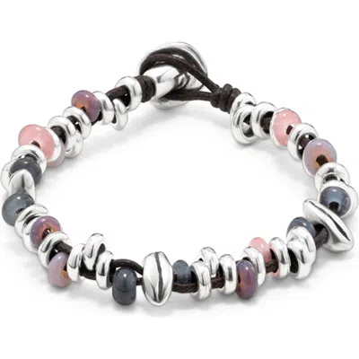 Unode50 Sterling Silver Multicolor Glasses Bracelet In Multi