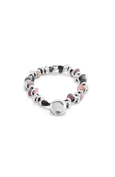 Unode50 Sterling Silver Multicolor Glasses Bracelet In Multi