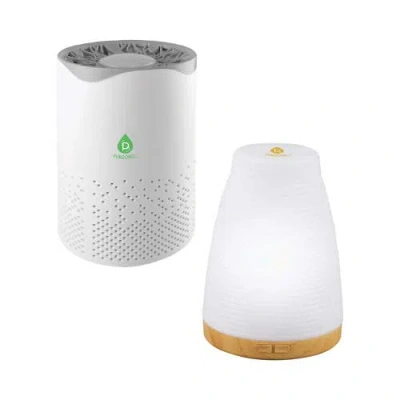 Pursonic Usb Aroma Diffuser & True Hepa Air Purifier Bundle In White