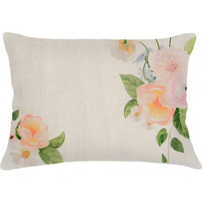 Anaya Bouquet Charmant Linen Dutch Euro Pillow 28x36 With Down Alternative Insert In Beige