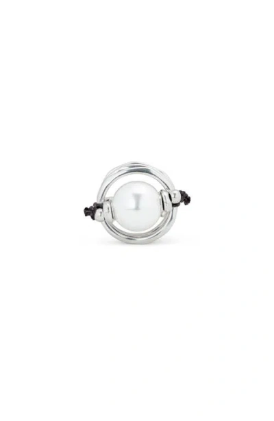 Unode50 Sterling Silver-plated Ring With Pearl In Silver