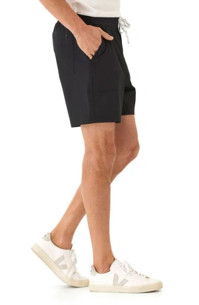 Threads 4 Thought Essential Flat Front Stretch Drawstring Shorts In Black