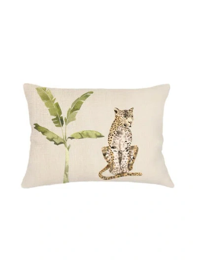 Anaya Animal Instincts Velvet Pillow 14x20 With Down Alternative Insert In Green