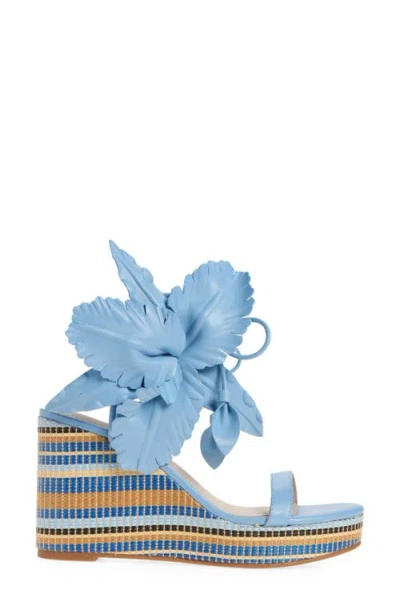 Cecelia New York Lily Platform Wedge Sandal In Blue