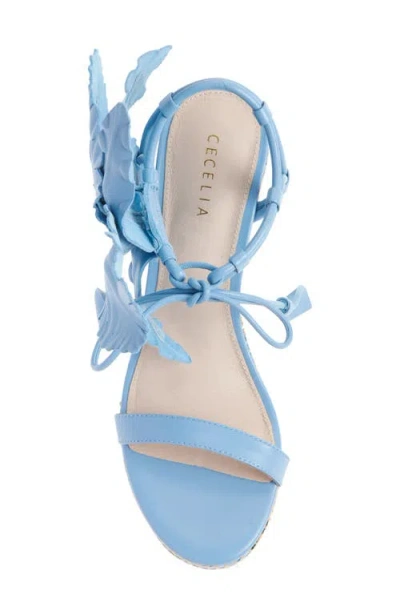 Cecelia New York Lily Platform Wedge Sandal In Blue