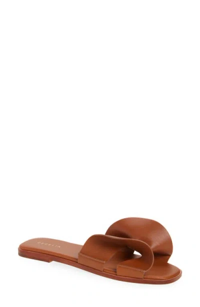 Cecelia New York Wendy Slide Sandal In Cognac