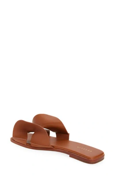 Cecelia New York Wendy Slide Sandal In Cognac