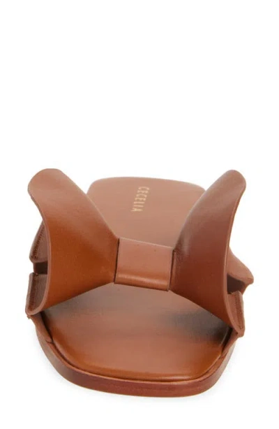 Cecelia New York Wendy Slide Sandal In Cognac