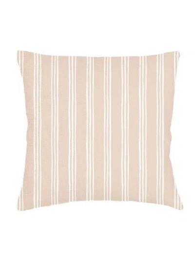 Anaya Ocean Drift Beige Stripe Linen Euro Pillow 26x26 With Down Alternative Insert In Beige Stripe
