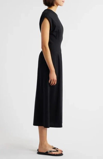 Frame The Jersey Organic Cotton A-line Dress In Black