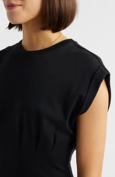 Frame The Jersey Organic Cotton A-line Dress In Black