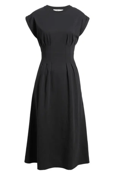 Frame The Jersey Organic Cotton A-line Dress In Black