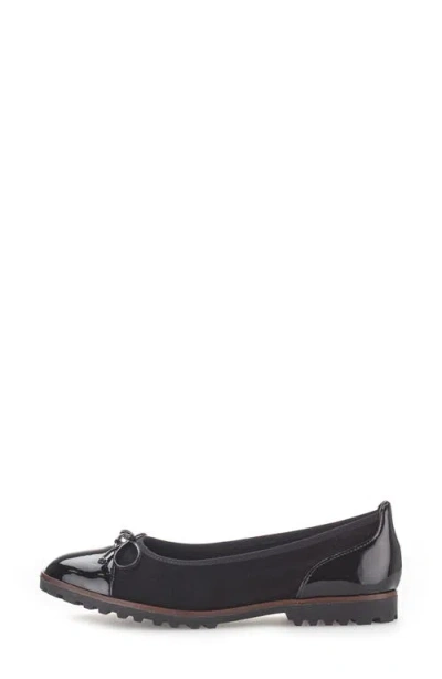 Gabor Patent Bow Flat In Black