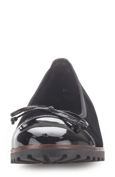Gabor Patent Bow Flat In Black