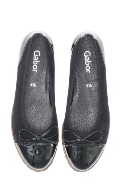 Gabor Patent Bow Flat In Black