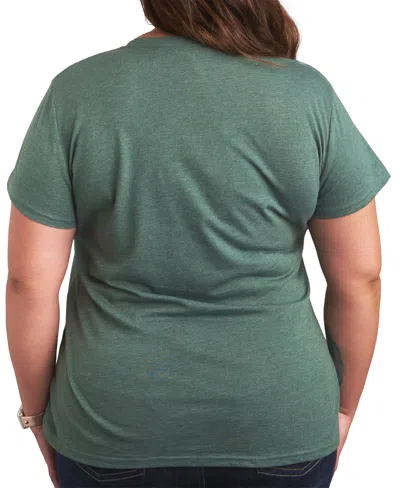 Hybrid Apparel Plus Size Peanuts Easter Buddies Graphic Crew Neck T-shirt In Green