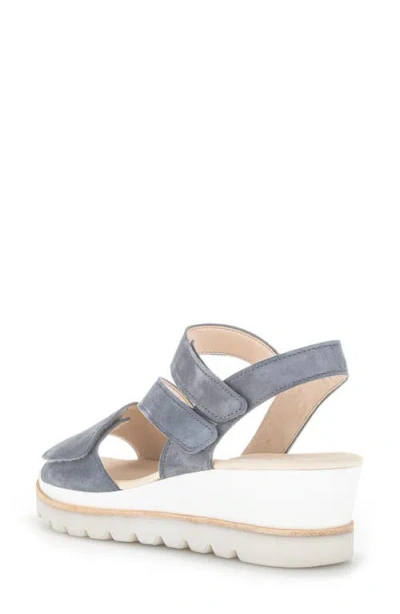 Gabor Asymmetric Strappy Wedge Sandal In Nautic