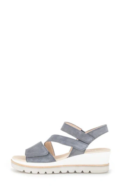 Gabor Asymmetric Strappy Wedge Sandal In Nautic