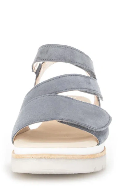 Gabor Asymmetric Strappy Wedge Sandal In Nautic