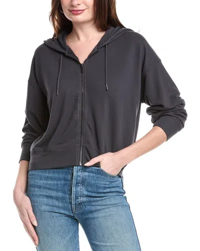 Splendid Waffle Scuba Zip Hoodie In Black