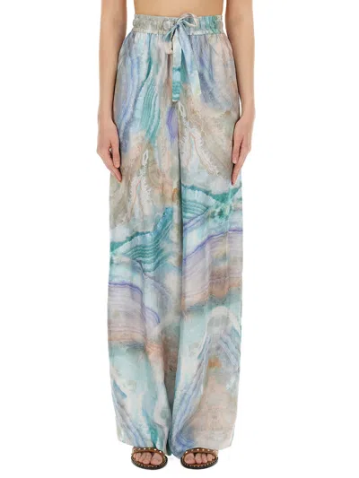 Zimmermann The Illuminate Wide-leg Trousers In Blue