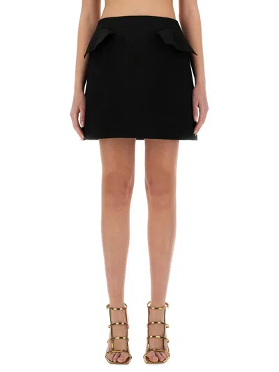 Alexander Mcqueen Alexander Mc Queen Wool Mini Skirt In Black