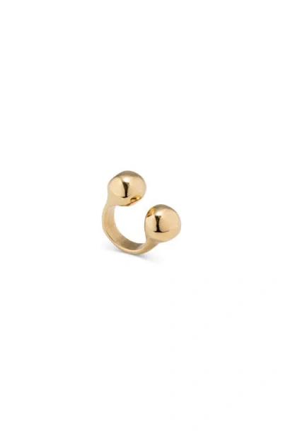 Unode50 Open Ring With Two Beads In Gold