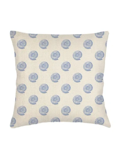 Anaya Nautilus Shell Linen Euro Pillow 26x26 With Down Alternative Insert In Blue