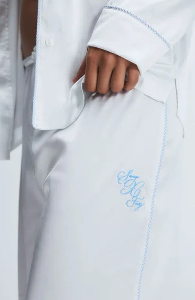 Savage X Fenty Ever After Satin Sleep Pants In Hazy White
