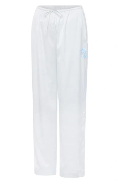 Savage X Fenty Ever After Satin Sleep Pants In Hazy White