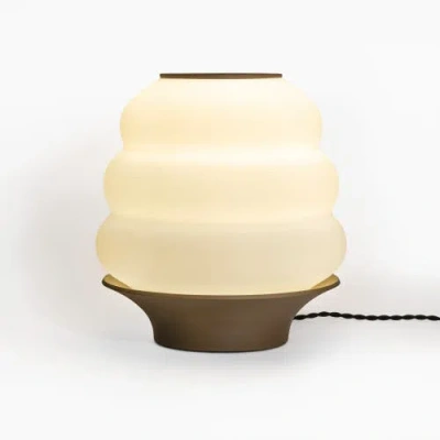Jonathan Y Honey Pot 12" Minimalist Classic Plant-based Pla 3d Printed Dimmable Led Table Lamp In White/brown