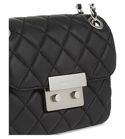 Shop Michael Michael Kors Sloan Small Leather Shoulder Bag In Black