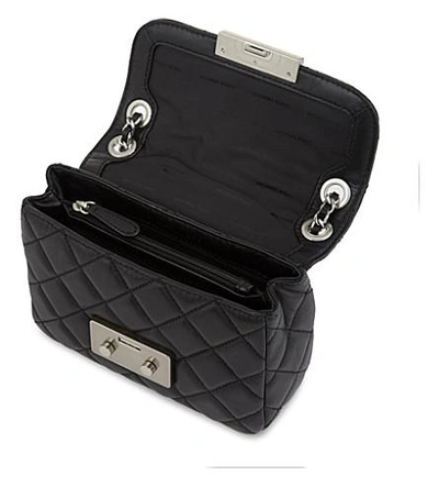 Shop Michael Michael Kors Sloan Small Leather Shoulder Bag In Black