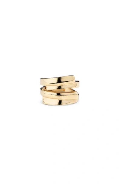 Unode50 18k Gold-plated Irregular Ring In Gold