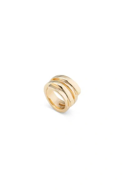 Unode50 18k Gold-plated Irregular Ring In Gold