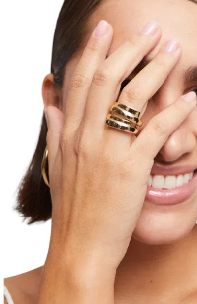 Unode50 18k Gold-plated Irregular Ring In Gold