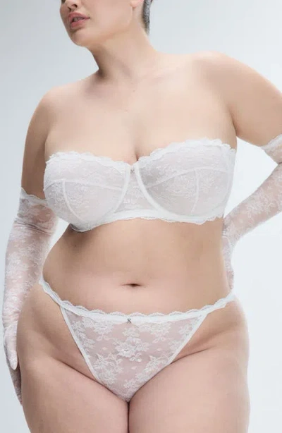 Savage X Fenty At First Sight Long Lace Gloves In Hazy White