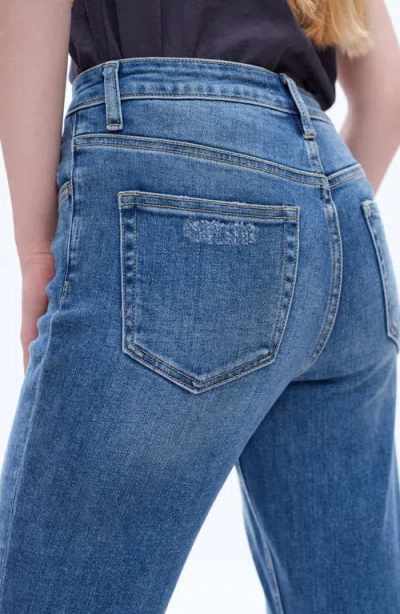 Bayeas High Rise Distressed Relaxed Boyfriend Jeans In Midnight Thunder