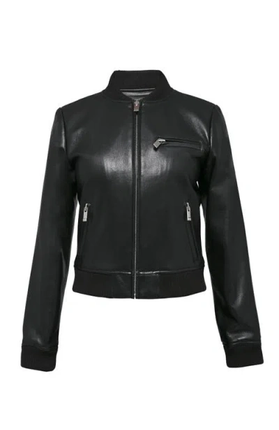 As By Df Dixie Recycled Leather Bomber Jacket In Black