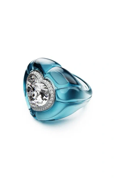 Swarovski Dulcis Cocktail Ring In Blue