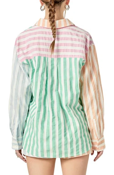 English Factory Colorblock Stripe Shirt In Pink Multi