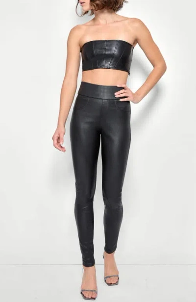 As By Df Magra Recycled Leather Top In Black