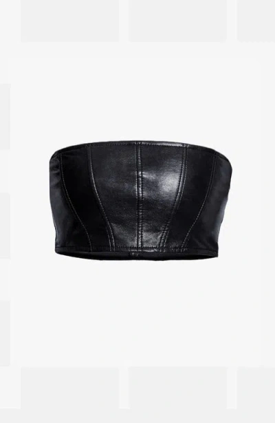 As By Df Magra Recycled Leather Top In Black