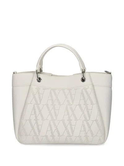 Armani Exchange Monogram-pattern Tote Bag In White