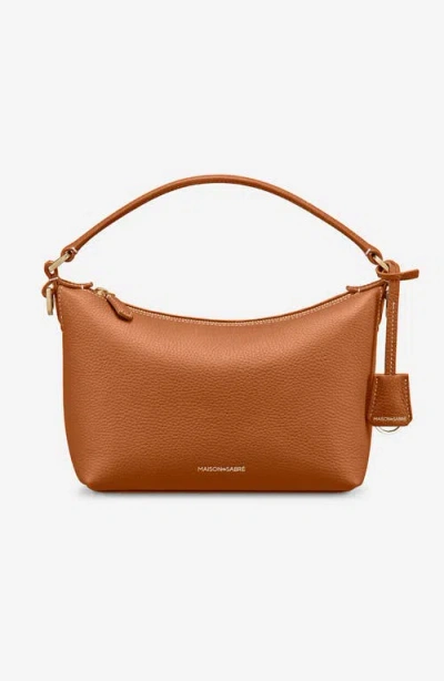 Maison De Sabre Leather Soft Hobo Bag In Pecan Brown